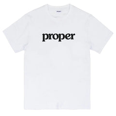 Proper Flock Logo T-shirt - White/Black Proper