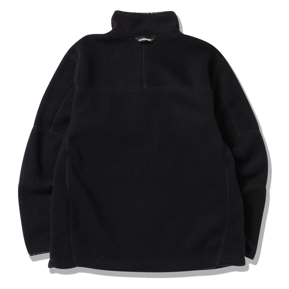 And Wander Wool Fleece Pullover Black And Wander