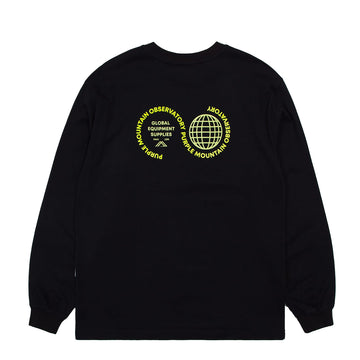 Purple Mountain Observatory Globe Logo L/S Tee Black