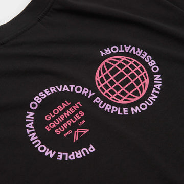 Purple Mountain Observatory Globe S/S Tee Black / Pink Logo