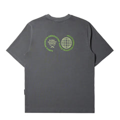 Purple Mountain Observatory Globe S/S Tee Storm Grey / Green Logo