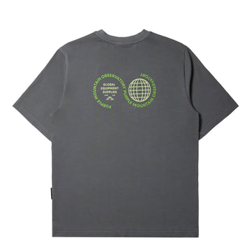 Purple Mountain Observatory Globe S/S Tee Storm Grey / Green Logo