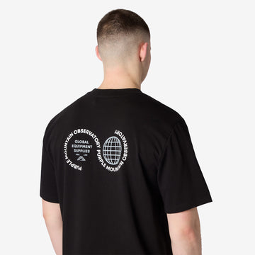 Purple Mountain Observatory Globe S/S Tee Black / White Logo