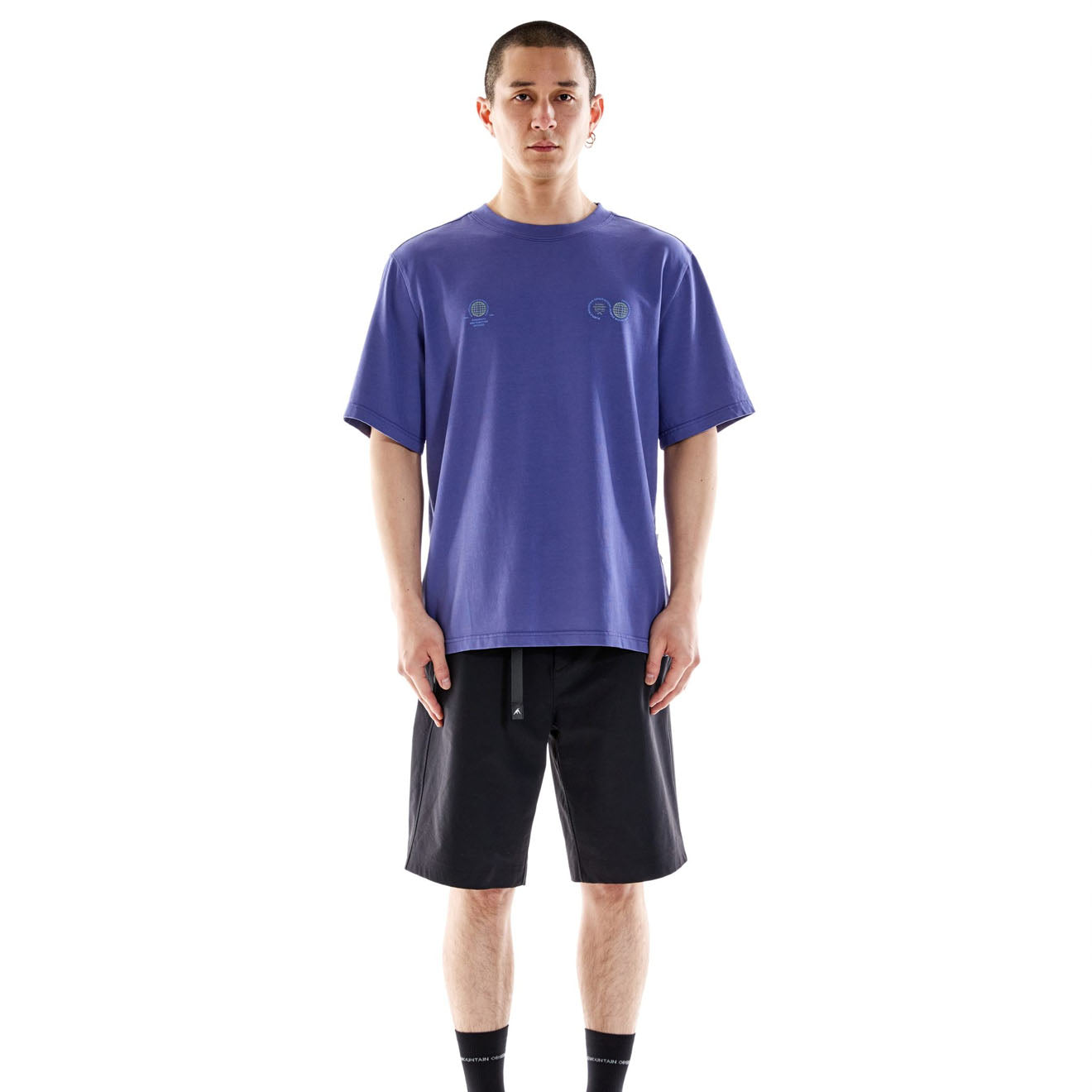 Purple Mountain Observatory Globe S/S Tee Indigo - Parasol Store