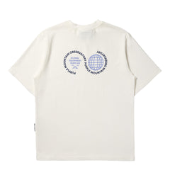 Purple Mountain Observatory Globe Tee White / Blue Logo
