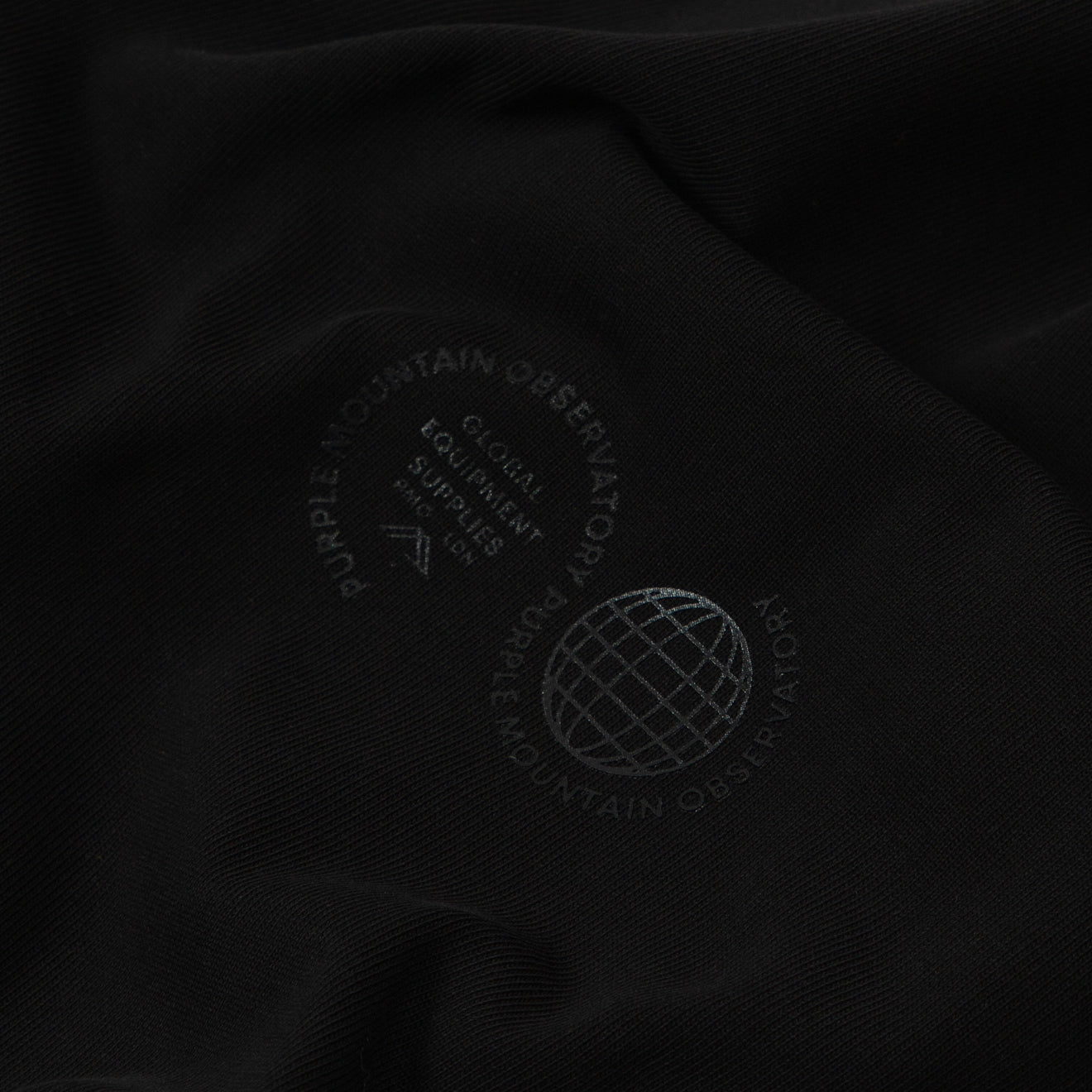 Purple Mountain Observatory Tonal Logo S/S Tee Black - Parasol Store