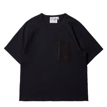Purple Mountain Observatory Waffle SS Crew T-Shirt Black