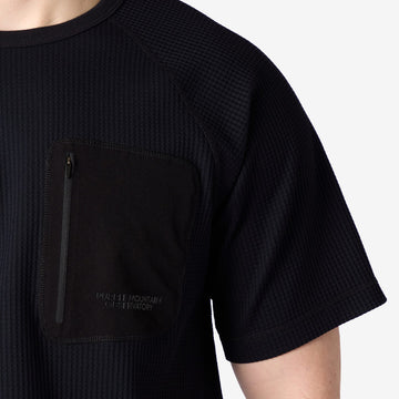 Purple Mountain Observatory Waffle SS Crew T-Shirt Black