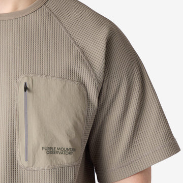 Purple Mountain Observatory Waffle SS Crew T-Shirt Concrete