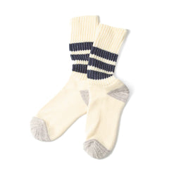 ROTOTO Coarse Ribbed Oldschool Crew Socks Navy - Parasol Store