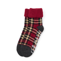 ROTOTO Comfy Room Socks Check Dark Red / Black - Parasol Store