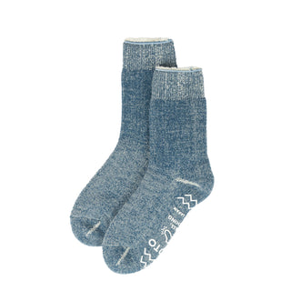 ROTOTO Double Face Room Socks Shaggy Pile Dark Blue