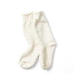 ROTOTO Double Face Crew Socks Merino Wool & Organic Cotton Ivory - Parasol Store