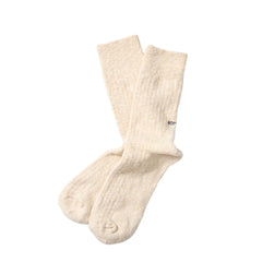 ROTOTO Organic Cotton Slub Crew Socks Ecru - Parasol Store