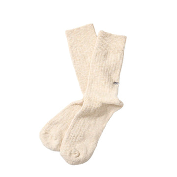 ROTOTO Organic Cotton Slub Crew Socks Ecru - Parasol Store