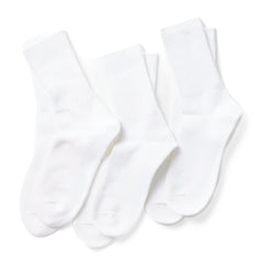 ROTOTO Organic Daily 3 Pack Ribbed Crew Socks White - Parasol Store