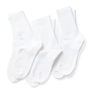 ROTOTO Organic Daily 3 Pack Ribbed Crew Socks White