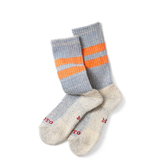 ROTOTO Pile Stripe Marl Socks Blue / Orange - Parasol Store