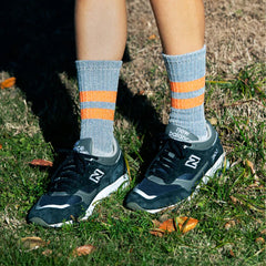 ROTOTO Pile Stripe Marl Socks Blue / Orange - Parasol Store