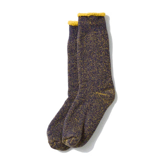 ROTOTO Reversible Pile Socks Navy / Yellow