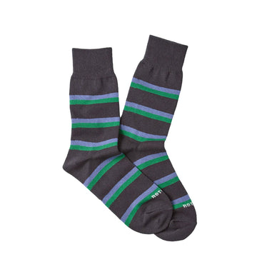 ROTOTO Rugby Stripe Socks Charcoal - Parasol Store