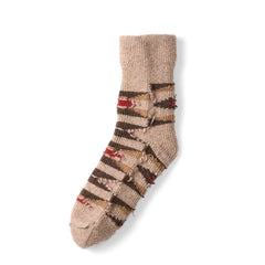 ROTOTO Womens Merino Lambs Wool Room Socks Native Light Brown - Parasol Store