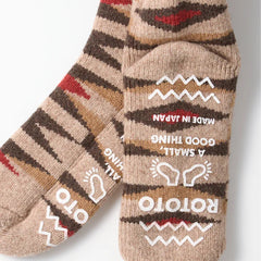 ROTOTO Womens Merino Lambs Wool Room Socks Native Light Brown - Parasol Store