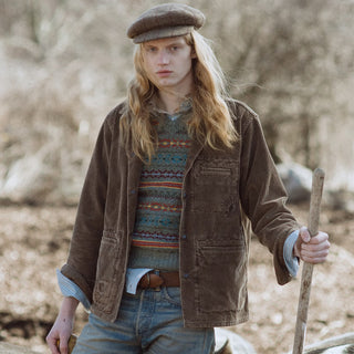 RRL By Ralph Lauren Corduroy Overshirt Repaired Brown