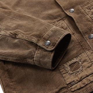 RRL By Ralph Lauren Corduroy Overshirt Repaired Brown