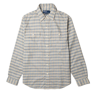 Polo Ralph Lauren Classic Fit Plaid Workshirt Indigo Cream - Parasol Store