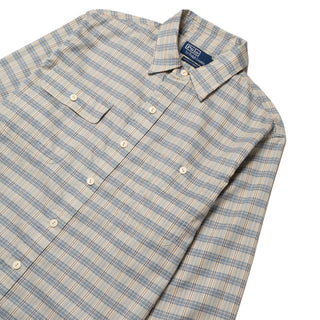 Polo Ralph Lauren Classic Fit Plaid Workshirt Indigo Cream - Parasol Store