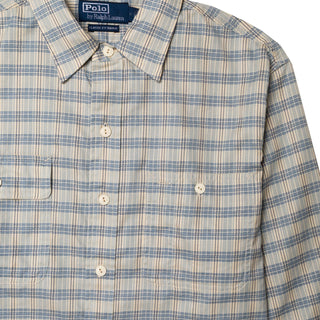 Polo Ralph Lauren Classic Fit Plaid Workshirt Indigo Cream - Parasol Store