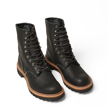 Red Wing 8-Inch Logger Boots Black Oil Slick