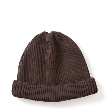 RoToTo Cotton Roll Up Beanie Dark Brown