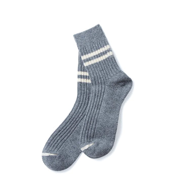 RoToTo Merino Lambs Wool Stripe Socks Gray