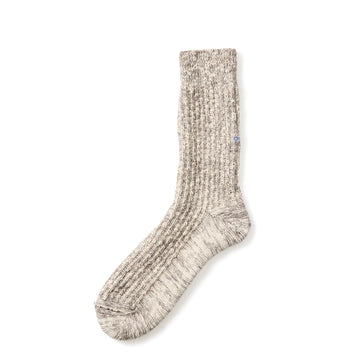 RoToTo Organic Cotton Slub Crew Socks Dark Brown