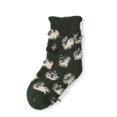 RoToTo Pile Room Socks Sheep Dark Green