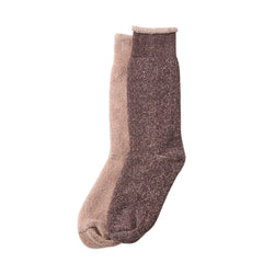 RoToTo Reversible Pile Socks Dark Brown / Pink Beige