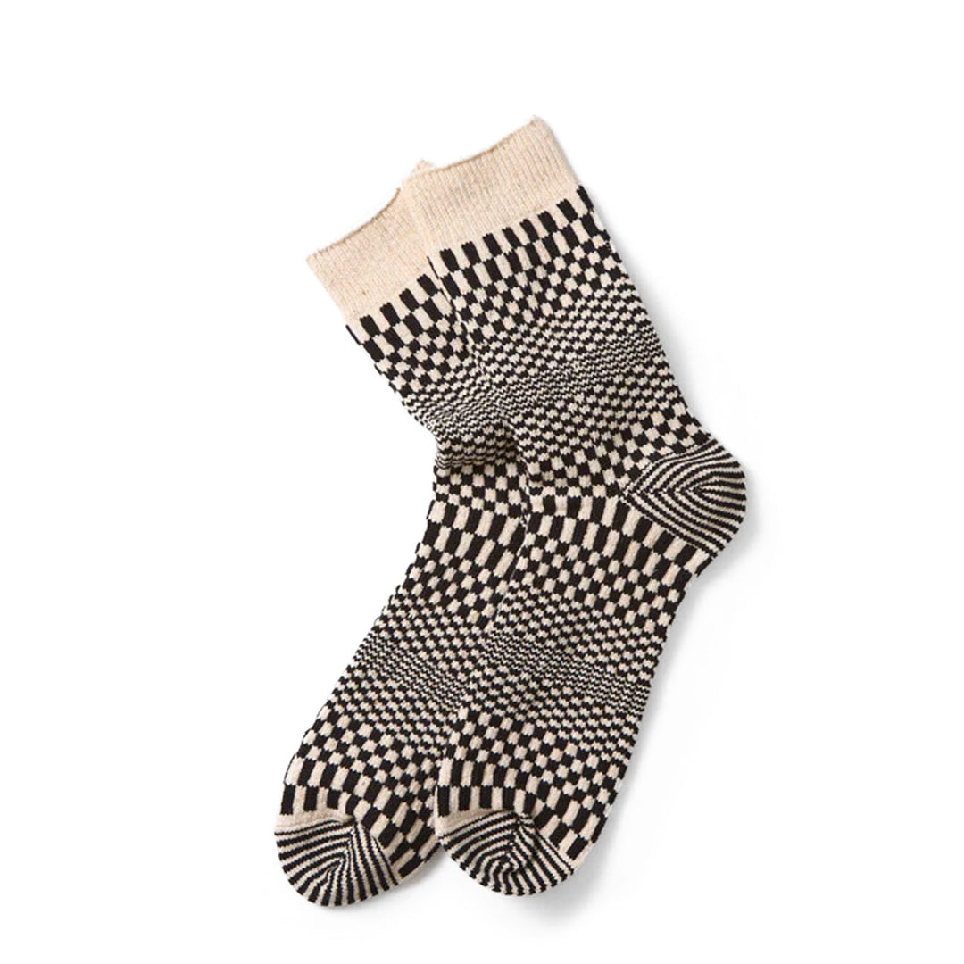 Rototo Checkerboard Sock Black - Parasol Store
