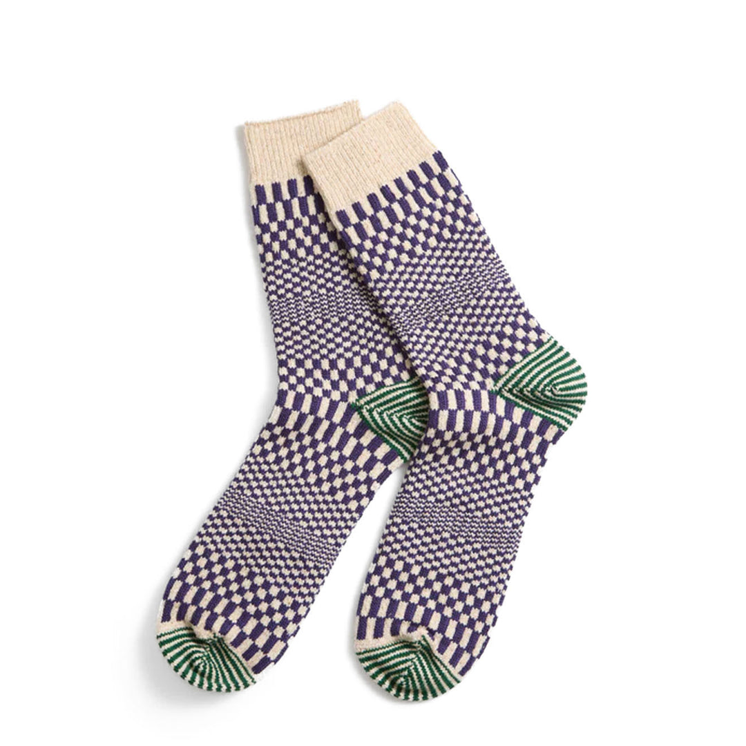 Rototo Checkerboard Sock Blueberry - Parasol Store
