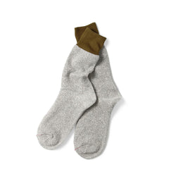 Rototo Double Face Crew Sock Olive / Gray - Parasol Store