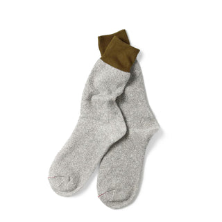 Rototo Double Face Crew Sock Olive / Gray - Parasol Store
