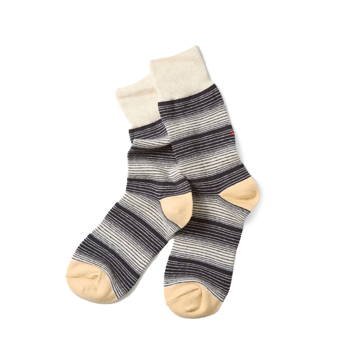 Rototo Multi Stripe Sock Charcoal - Parasol Store