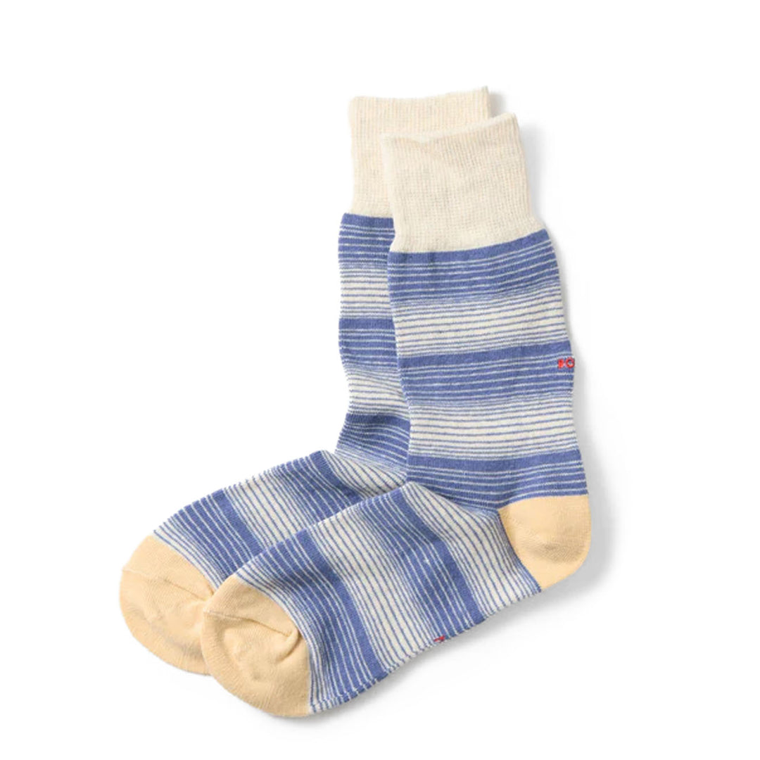 Rototo Multi Stripe Sock Light Blue - Parasol Store