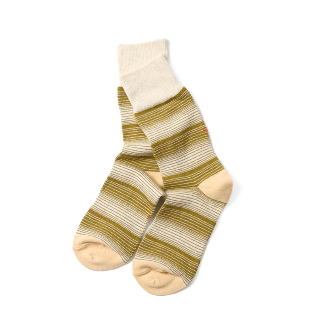 Rototo Multi Stripe Sock Light Olive - Parasol Store