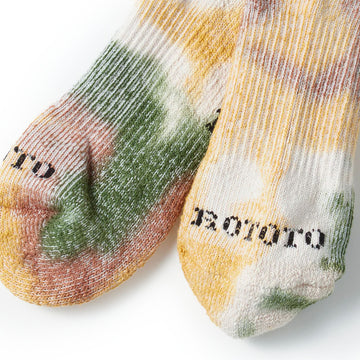 Rototo Tie-Dye Sock Green / Gold / Brown - Parasol Store