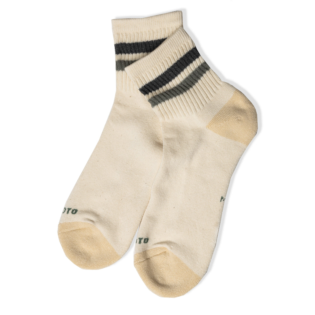 Rototo Two Stripe Sock Charcoal / Gray - Parasol Store