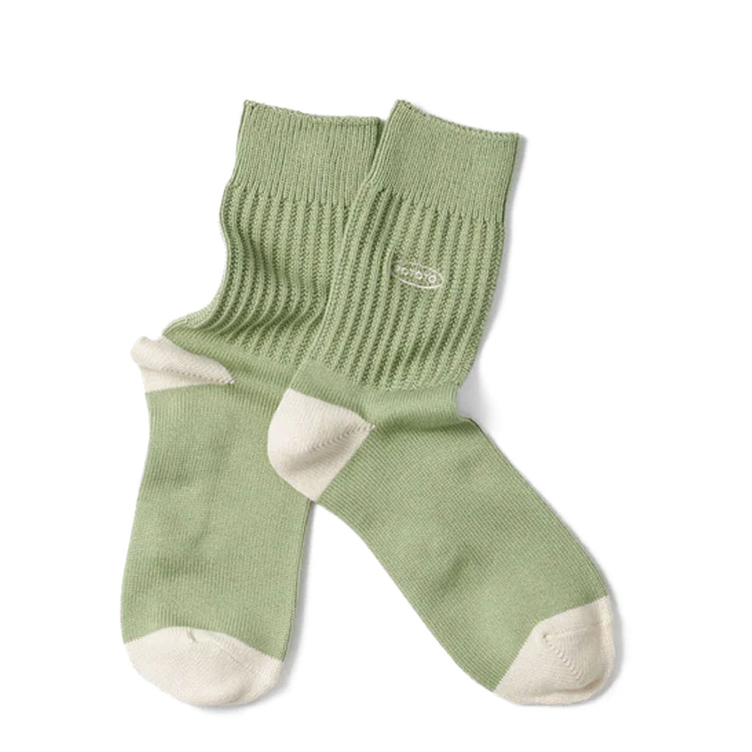 Rototo Womens Oval Logo Sock Sage Green - Parasol Store