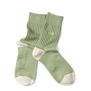 Rototo Womens Oval Logo Sock Sage Green - Parasol Store