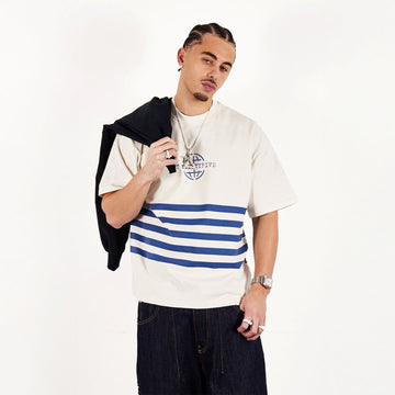 ST-95 x Anna Bergonzini  Stripe T-Shirt Off White - Parasol Store